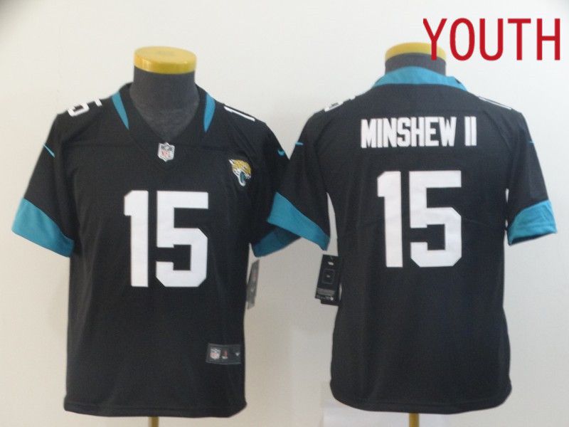 Youth Jacksonville Jaguars #15 Minshew ii Black Nike Vapor Untouchable Limited Player NFL Jerseys